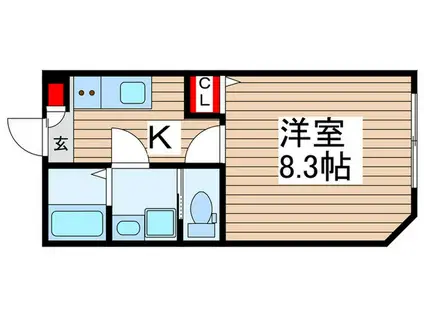 TOIVE馬橋(1K/1階)の間取り写真