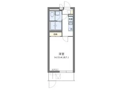 クレイノハイツサングリーンII(1K/1階)の間取り写真