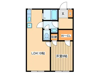 ポルシェ聖蹟桜ヶ丘Ⅱ(1LDK/1階)の間取り写真