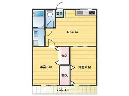 ビックベアー5(2LDK/1階)の間取り写真