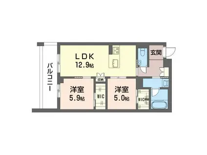 コン・フィオーレ(2LDK/2階)の間取り写真