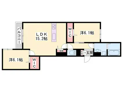 D-ROOM加古川町本町PJ(2LDK/1階)の間取り写真