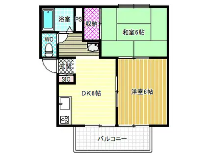パナメゾンアオキ(2DK/1階)の間取り写真