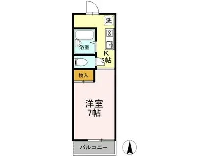 フォレストIV(1K/2階)の間取り写真