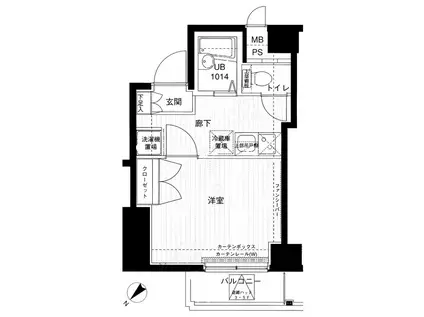 メインステージ神田岩本町II(1K/3階)の間取り写真