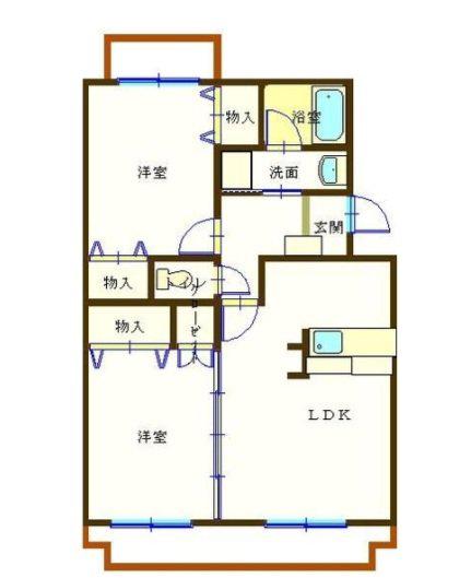 アムール高田(2LDK/4階)の間取り写真
