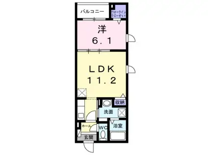 京王線 千歳烏山駅 徒歩4分 3階建 新築(1LDK/2階)の間取り写真