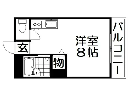 シャンテー長尾家具町(ワンルーム/4階)の間取り写真