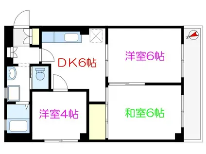 コーポ鳥羽(3DK/2階)の間取り写真
