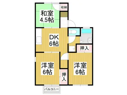 メゾン青木島西館(3DK/2階)の間取り写真