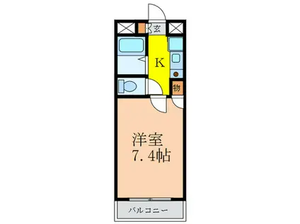 フォルシアエム(1K/3階)の間取り写真