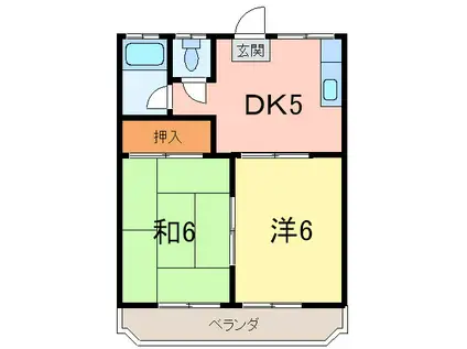 西甲南レジデンス(2DK/3階)の間取り写真