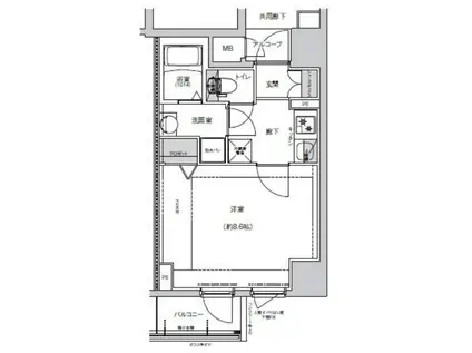 ディーシーガーデン京都西(1K/5階)の間取り写真