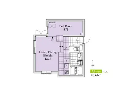EXAM新中野(1LDK/1階)の間取り写真