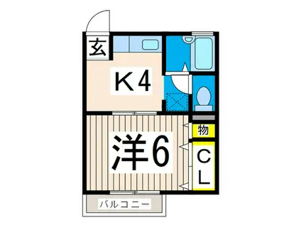 エミネンスピア1(1K/2階)の間取り写真