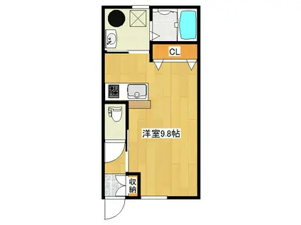 AVENIR II(1K/1階)の間取り写真