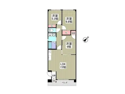 ルネスシーナ(3LDK/1階)の間取り写真