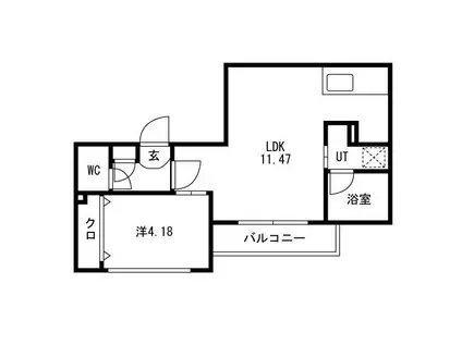 GA-北11東12 MS(1LDK/3階)の間取り写真