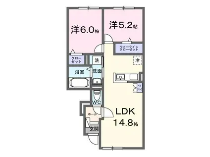 ＪＲ千歳線 千歳駅(北海道) 徒歩99分 2階建 新築(2LDK/1階)の間取り写真