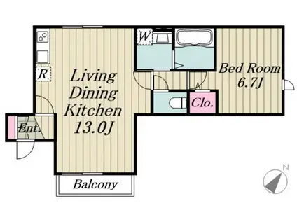 YAMABOUSI(1LDK/1階)の間取り写真