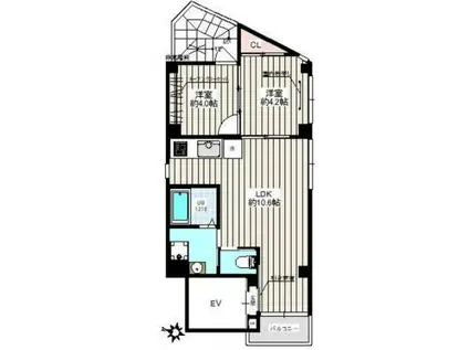 エクラ東大前(2LDK/6階)の間取り写真