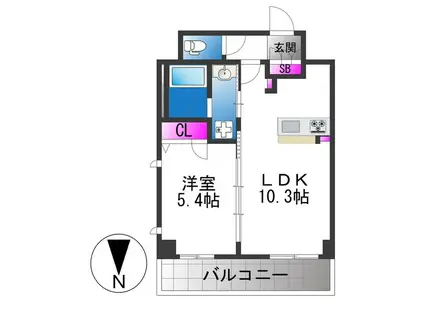 MS ARTE上小阪(1LDK/5階)の間取り写真