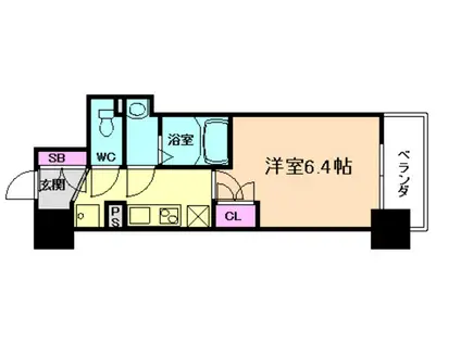 BPRレジデンス新梅田(1K/5階)の間取り写真