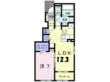 ラ・メゾン コーチェ(1LDK/1階)の間取り写真