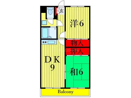 エスポワール篠崎(2LDK/4階)の間取り写真
