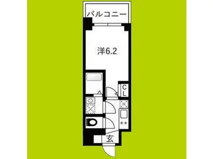 エスリードレジデンスザ・グラン大阪福島クラス(1K/12階)の間取り写真