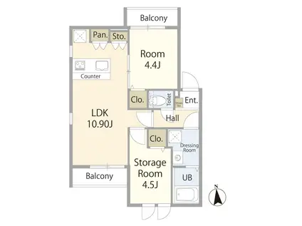 ルミエール上北沢(2LDK/2階)の間取り写真