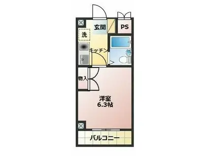 アネックス上小町(1K/2階)の間取り写真