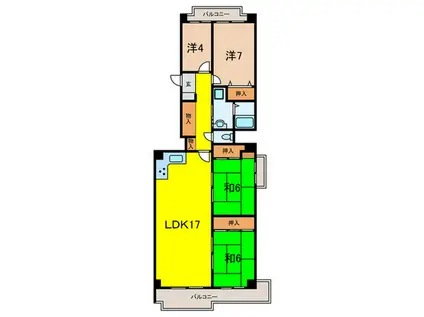 サンビオラ5番館(4LDK/11階)の間取り写真
