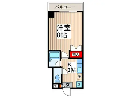 グランデ1(1K/3階)の間取り写真