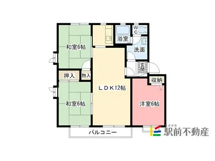 メゾンパークサイドB(3LDK/1階)の間取り写真