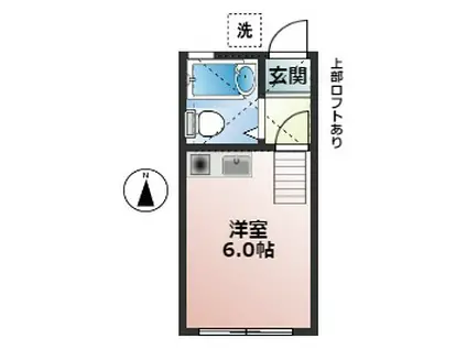 アネックス花小金井(ワンルーム/2階)の間取り写真