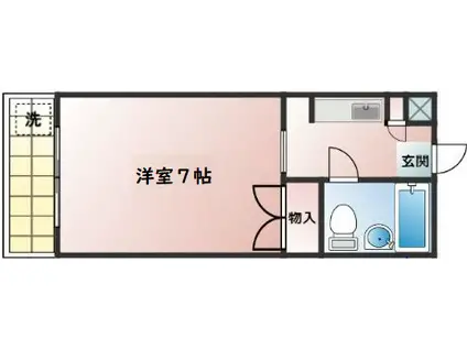 ロイヤルコンフォート草香江(1K/2階)の間取り写真