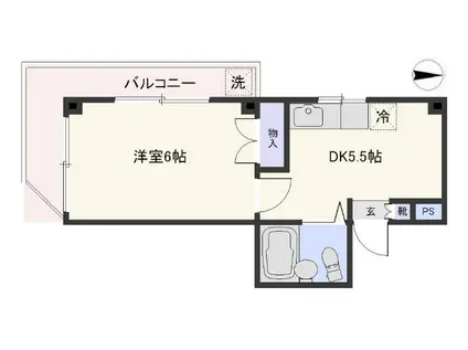 メゾンジュラク(1DK/3階)の間取り写真