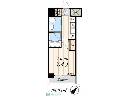 PEACE芝浦(1K/3階)の間取り写真