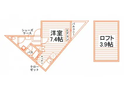 YTプラン荒江(1K/3階)の間取り写真