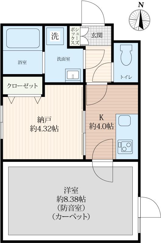 ラシクラス上板橋(1SK/2階)の間取り写真