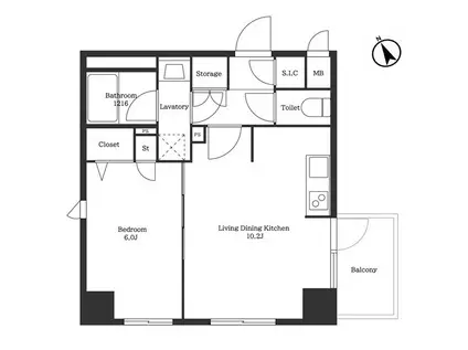 ビィ・フォルマ亀戸(1LDK/3階)の間取り写真