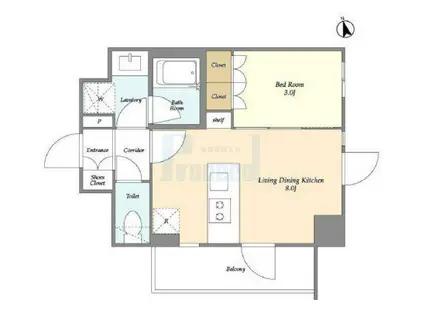 フレシア赤塚新町(1LDK/4階)の間取り写真