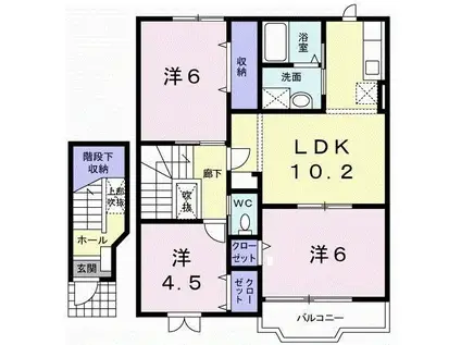 トゥールトローII(3LDK/2階)の間取り写真