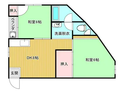 グレース西宮山口(2DK/2階)の間取り写真