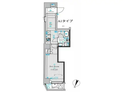 プレール・ドゥーク池上II(1K/11階)の間取り写真