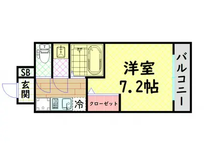 プレサンス大国町アドロッソ(1K/3階)の間取り写真