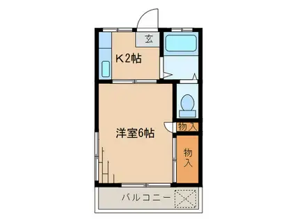 ビバーチェ カノン(1K/2階)の間取り写真