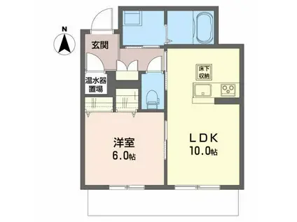 メゾンマスト 中倉(1LDK/1階)の間取り写真
