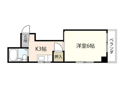 アイビースクエア広島(1K/5階)の間取り写真